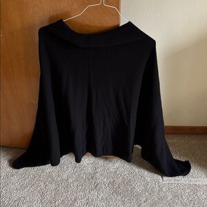 Fincati Black Cashmere Blend Poncho